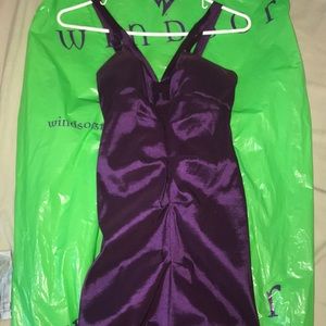 Purple wedding guest dress